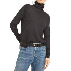 Everlane Black The Organic Cotton Turtleneck Waffle Tee